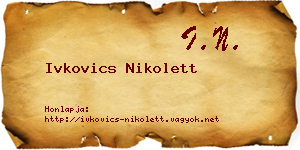 Ivkovics Nikolett névjegykártya
